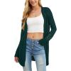 imageGRECERELLE Lightweight Cardigan Sweaters for Women Crochet Knit Open Front Long Sleeve Loose Casual Boho Summer Beach CoverupCyan
