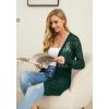 imageGRECERELLE Lightweight Cardigan Sweaters for Women Crochet Knit Open Front Long Sleeve Loose Casual Boho Summer Beach CoverupDark Green