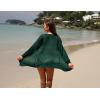 imageGRECERELLE Lightweight Cardigan Sweaters for Women Crochet Knit Open Front Long Sleeve Loose Casual Boho Summer Beach CoverupDark Green