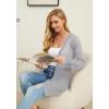 imageGRECERELLE Lightweight Cardigan Sweaters for Women Crochet Knit Open Front Long Sleeve Loose Casual Boho Summer Beach CoverupGray