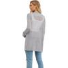 imageGRECERELLE Lightweight Cardigan Sweaters for Women Crochet Knit Open Front Long Sleeve Loose Casual Boho Summer Beach CoverupGray