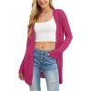 imageGRECERELLE Lightweight Cardigan Sweaters for Women Crochet Knit Open Front Long Sleeve Loose Casual Boho Summer Beach CoverupHot Pink