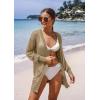 imageGRECERELLE Lightweight Cardigan Sweaters for Women Crochet Knit Open Front Long Sleeve Loose Casual Boho Summer Beach CoverupKhaki