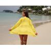 imageGRECERELLE Lightweight Cardigan Sweaters for Women Crochet Knit Open Front Long Sleeve Loose Casual Boho Summer Beach CoverupLemon Yellow