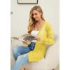 imageGRECERELLE Lightweight Cardigan Sweaters for Women Crochet Knit Open Front Long Sleeve Loose Casual Boho Summer Beach CoverupLemon Yellow