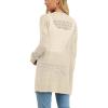 imageGRECERELLE Lightweight Cardigan Sweaters for Women Crochet Knit Open Front Long Sleeve Loose Casual Boho Summer Beach CoverupOatmeal
