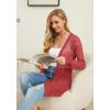 imageGRECERELLE Lightweight Cardigan Sweaters for Women Crochet Knit Open Front Long Sleeve Loose Casual Boho Summer Beach CoverupOrange Red