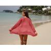 imageGRECERELLE Lightweight Cardigan Sweaters for Women Crochet Knit Open Front Long Sleeve Loose Casual Boho Summer Beach CoverupOrange Red