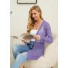 imageGRECERELLE Lightweight Cardigan Sweaters for Women Crochet Knit Open Front Long Sleeve Loose Casual Boho Summer Beach CoverupPurple Gray