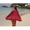 imageGRECERELLE Lightweight Cardigan Sweaters for Women Crochet Knit Open Front Long Sleeve Loose Casual Boho Summer Beach CoverupRed