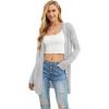 imageGRECERELLE Lightweight Cardigan Sweaters for Women Crochet Knit Open Front Long Sleeve Loose Casual Boho Summer Beach CoverupSilver Gray