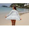 imageGRECERELLE Lightweight Cardigan Sweaters for Women Crochet Knit Open Front Long Sleeve Loose Casual Boho Summer Beach CoverupSilver Gray