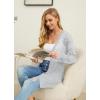 imageGRECERELLE Lightweight Cardigan Sweaters for Women Crochet Knit Open Front Long Sleeve Loose Casual Boho Summer Beach CoverupSilver Gray