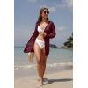 imageGRECERELLE Lightweight Cardigan Sweaters for Women Crochet Knit Open Front Long Sleeve Loose Casual Boho Summer Beach CoverupWine Red