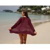 imageGRECERELLE Lightweight Cardigan Sweaters for Women Crochet Knit Open Front Long Sleeve Loose Casual Boho Summer Beach CoverupWine Red