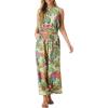 imageGRECERELLE Two Piece Sets for Women Sleeveless Crop Top Wide Leg Pants Sweat Set for Women Tracksuits 2026 SummerAc Pineapple Palm