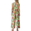 imageGRECERELLE Two Piece Sets for Women Sleeveless Crop Top Wide Leg Pants Sweat Set for Women Tracksuits 2026 SummerAc Pineapple Palm