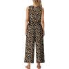 imageGRECERELLE Two Piece Sets for Women Sleeveless Crop Top Wide Leg Pants Sweat Set for Women Tracksuits 2026 SummerApricot Brown Ld