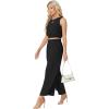 imageGRECERELLE Two Piece Sets for Women Sleeveless Crop Top Wide Leg Pants Sweat Set for Women Tracksuits 2026 SummerBlack