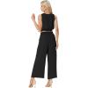 imageGRECERELLE Two Piece Sets for Women Sleeveless Crop Top Wide Leg Pants Sweat Set for Women Tracksuits 2026 SummerBlack