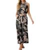 imageGRECERELLE Two Piece Sets for Women Sleeveless Crop Top Wide Leg Pants Sweat Set for Women Tracksuits 2026 SummerBlack Palm Leaf