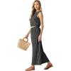 imageGRECERELLE Two Piece Sets for Women Sleeveless Crop Top Wide Leg Pants Sweat Set for Women Tracksuits 2026 SummerBlack Stripe