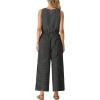 imageGRECERELLE Two Piece Sets for Women Sleeveless Crop Top Wide Leg Pants Sweat Set for Women Tracksuits 2026 SummerBlack Stripe