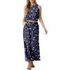imageGRECERELLE Two Piece Sets for Women Sleeveless Crop Top Wide Leg Pants Sweat Set for Women Tracksuits 2026 SummerBlue Pink Wh Flower