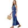 imageGRECERELLE Two Piece Sets for Women Sleeveless Crop Top Wide Leg Pants Sweat Set for Women Tracksuits 2026 SummerBlue Purple Patch