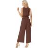 imageGRECERELLE Two Piece Sets for Women Sleeveless Crop Top Wide Leg Pants Sweat Set for Women Tracksuits 2026 SummerCoffee