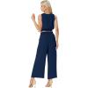 imageGRECERELLE Two Piece Sets for Women Sleeveless Crop Top Wide Leg Pants Sweat Set for Women Tracksuits 2026 SummerDark Blue