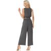 imageGRECERELLE Two Piece Sets for Women Sleeveless Crop Top Wide Leg Pants Sweat Set for Women Tracksuits 2026 SummerDark Gray