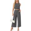 imageGRECERELLE Two Piece Sets for Women Sleeveless Crop Top Wide Leg Pants Sweat Set for Women Tracksuits 2026 SummerDark Gray