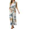 imageGRECERELLE Two Piece Sets for Women Sleeveless Crop Top Wide Leg Pants Sweat Set for Women Tracksuits 2026 SummerFpbeige Gray Geometry