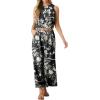 imageGRECERELLE Two Piece Sets for Women Sleeveless Crop Top Wide Leg Pants Sweat Set for Women Tracksuits 2026 SummerFpblack White Branch