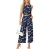 imageGRECERELLE Two Piece Sets for Women Sleeveless Crop Top Wide Leg Pants Sweat Set for Women Tracksuits 2026 SummerFpblue Small Flower