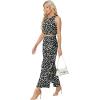 imageGRECERELLE Two Piece Sets for Women Sleeveless Crop Top Wide Leg Pants Sweat Set for Women Tracksuits 2026 SummerFpld Black