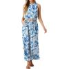 imageGRECERELLE Two Piece Sets for Women Sleeveless Crop Top Wide Leg Pants Sweat Set for Women Tracksuits 2026 SummerFpwhite Banana Leaf