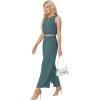 imageGRECERELLE Two Piece Sets for Women Sleeveless Crop Top Wide Leg Pants Sweat Set for Women Tracksuits 2026 SummerGray Blue