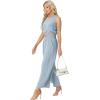 imageGRECERELLE Two Piece Sets for Women Sleeveless Crop Top Wide Leg Pants Sweat Set for Women Tracksuits 2026 SummerHaze Blue