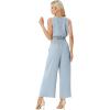 imageGRECERELLE Two Piece Sets for Women Sleeveless Crop Top Wide Leg Pants Sweat Set for Women Tracksuits 2026 SummerHaze Blue