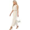 imageGRECERELLE Two Piece Sets for Women Sleeveless Crop Top Wide Leg Pants Sweat Set for Women Tracksuits 2026 SummerIvory White