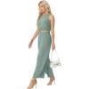 imageGRECERELLE Two Piece Sets for Women Sleeveless Crop Top Wide Leg Pants Sweat Set for Women Tracksuits 2026 SummerLight Blue