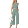 imageGRECERELLE Two Piece Sets for Women Sleeveless Crop Top Wide Leg Pants Sweat Set for Women Tracksuits 2026 SummerLight Blue
