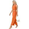 imageGRECERELLE Two Piece Sets for Women Sleeveless Crop Top Wide Leg Pants Sweat Set for Women Tracksuits 2026 SummerOrange