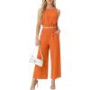 imageGRECERELLE Two Piece Sets for Women Sleeveless Crop Top Wide Leg Pants Sweat Set for Women Tracksuits 2026 SummerOrange