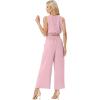imageGRECERELLE Two Piece Sets for Women Sleeveless Crop Top Wide Leg Pants Sweat Set for Women Tracksuits 2026 SummerPink