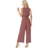 imageGRECERELLE Two Piece Sets for Women Sleeveless Crop Top Wide Leg Pants Sweat Set for Women Tracksuits 2026 SummerRust Red