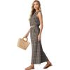 imageGRECERELLE Two Piece Sets for Women Sleeveless Crop Top Wide Leg Pants Sweat Set for Women Tracksuits 2026 SummerWh Brown Pinstripe