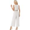 imageGRECERELLE Two Piece Sets for Women Sleeveless Crop Top Wide Leg Pants Sweat Set for Women Tracksuits 2026 SummerWhite
